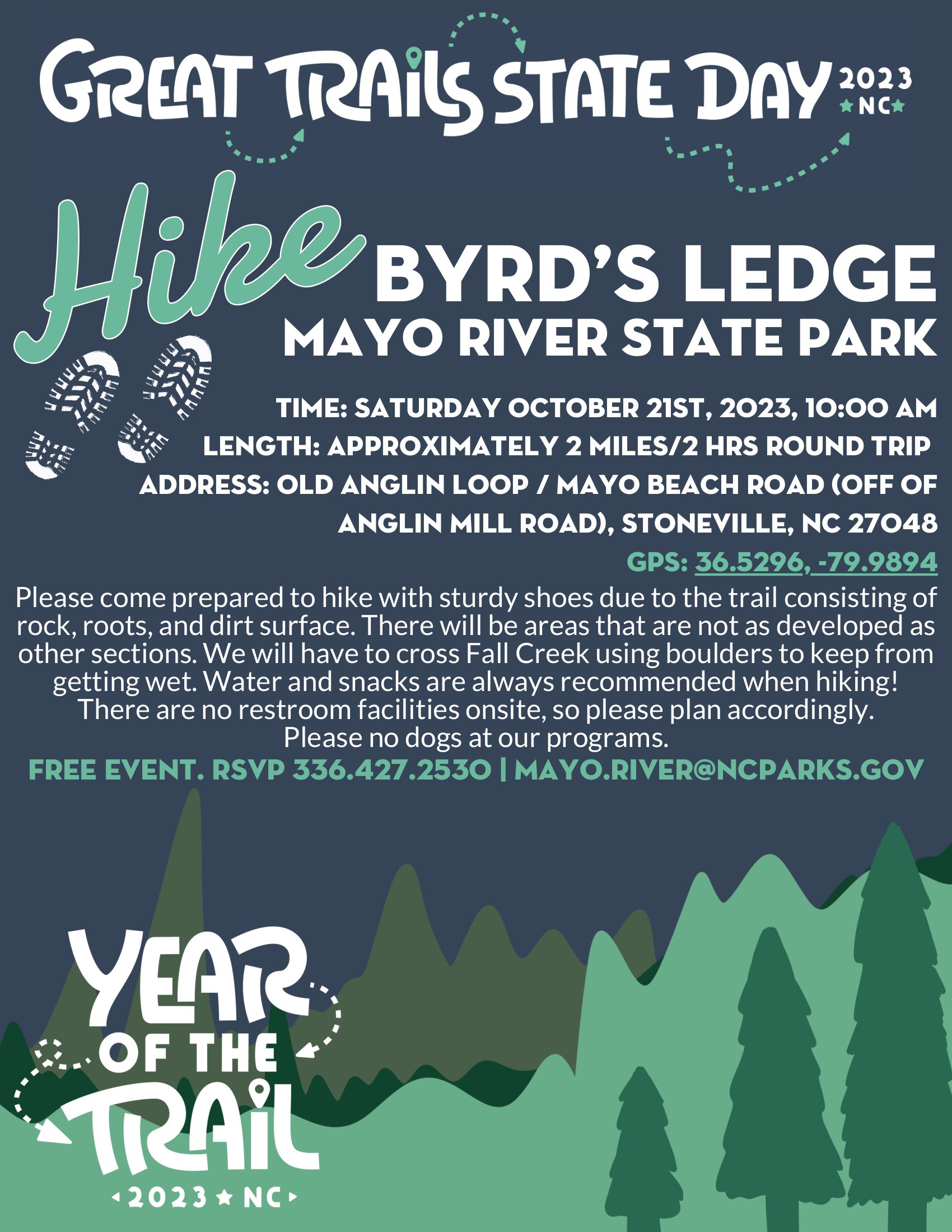Hike with us at mayo river state park for great trails state day!